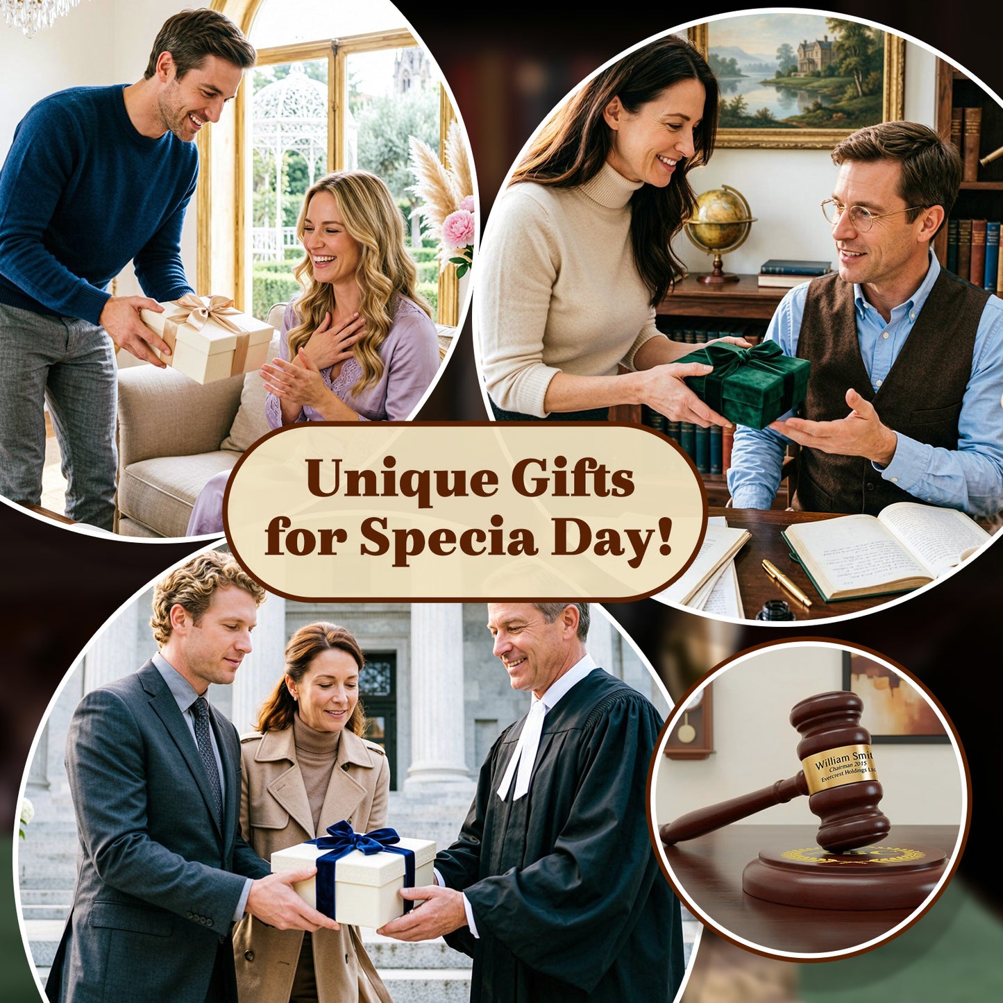 Personalized Judge Gavel and Sound Block Set Wooden Gavel Set Custom Engraved Name and Text Gift for Lawyers Judges Chairmen Retirement Law School Graduation Birthday Xmas Gifts