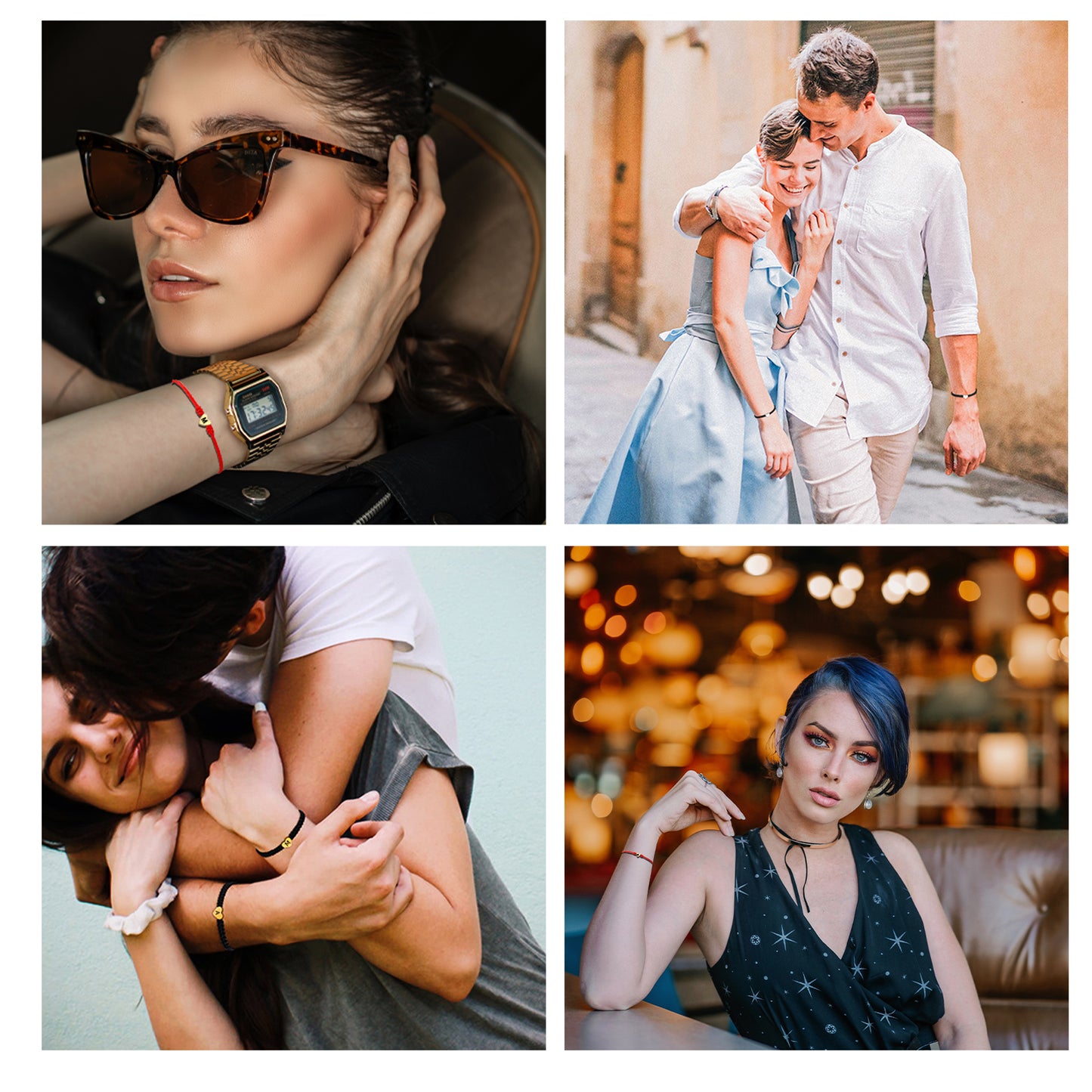 2 Pcs Custom Letter Red String Bracelet