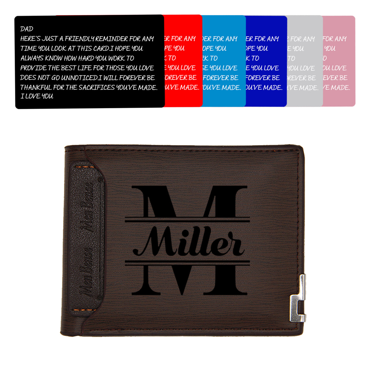 Billetera Personalizada para Hombre, Billetera con Monograma Personalizado para Hombre, Billetera de Cuero Sintético Personalizada