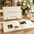 Personalized Wedding Guest Book Custom Bride & Groom Names Couple Photo Scrapbook Linen Hardcover Album 144 Blank Pages for Reception Engagement Wedding Keepsake Gifts for Newlyweds