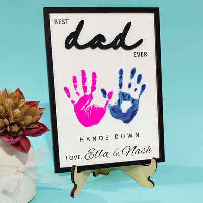 Señal de madera grabada personalizada para papá