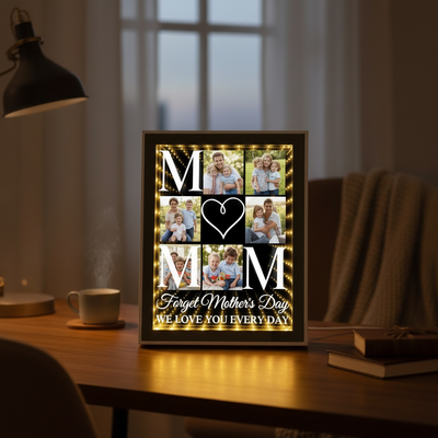Personalized LED Picture Frame Custom Photo Lamp Mothers Day Gift Family Keepsake Photo Infinity Mirror Light Box Parents Gift