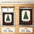 Personalized Christmas Family Blanket Custom with Elegant Tree & Family Name Fringe Christmas Blankets Holiday Throw Blanket Gift for Mom Dad Couple Wife Husband Xmas Gifts for Wedding