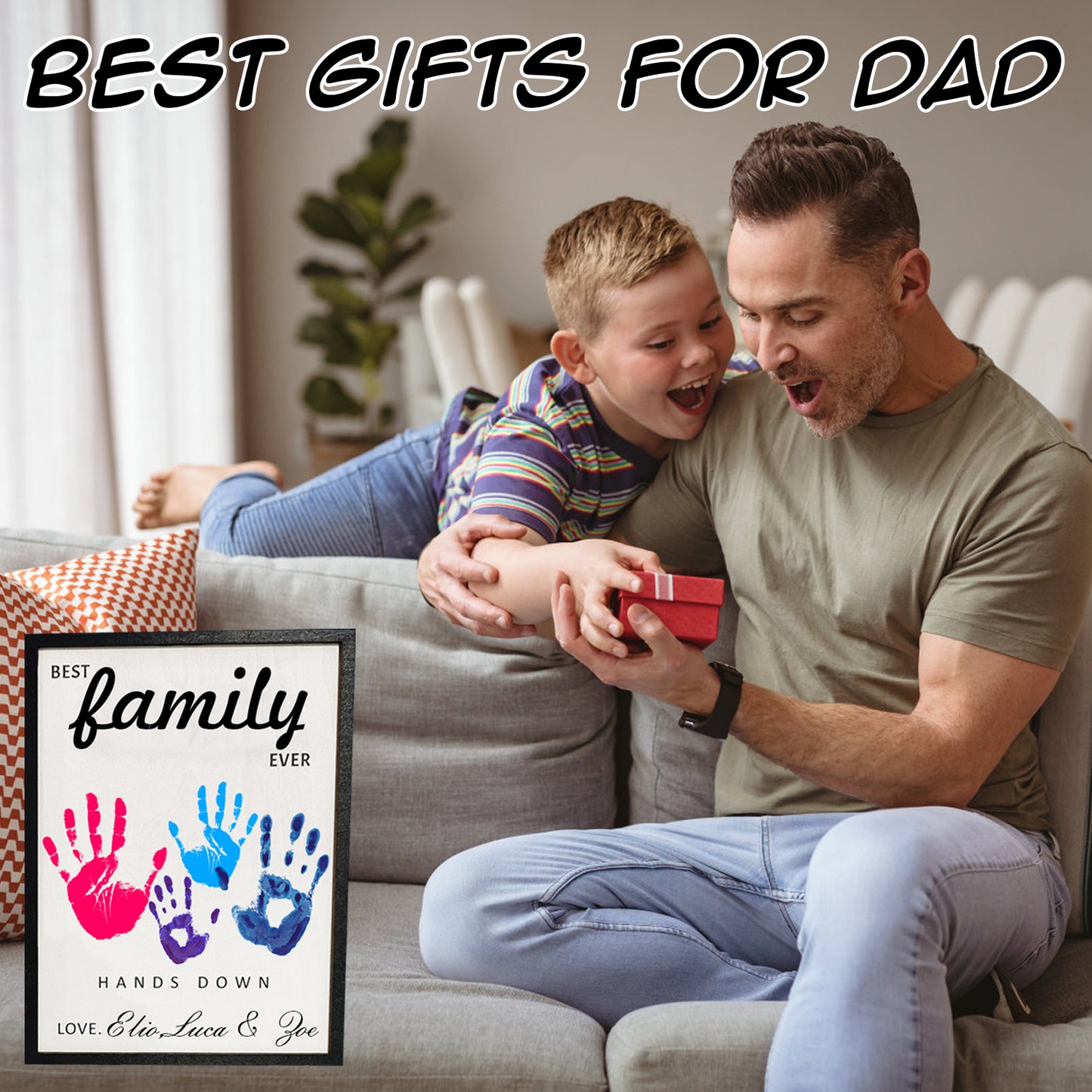 Personalized Dad Engraved Wooden Sign