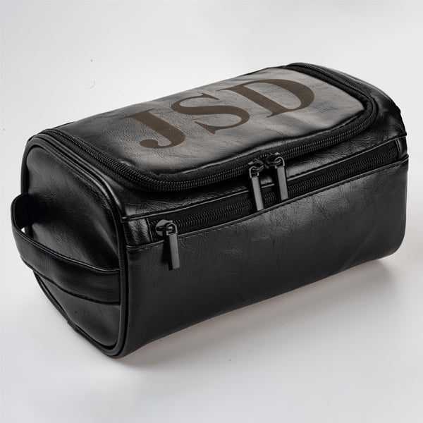 Personalized Men's Leather Toiletry Bag