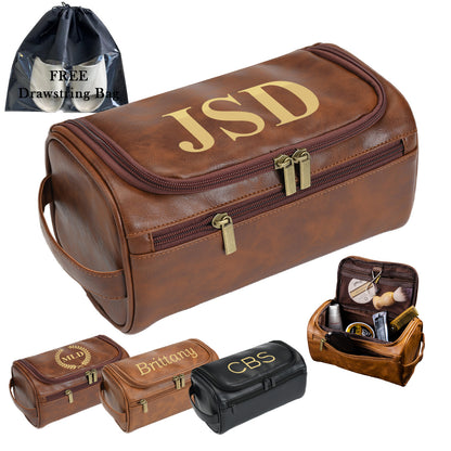 Personalized Leather Toiletry Bag-For men and women