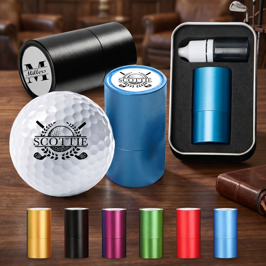 Sello Personalizado Grande para Pelotas de Golf – Logo de 20 mm con Estuche Metálico Nombre o Logo Personalizado Marcador Reutilizable para Pelotas de Golf Accesorios de Golf para Hombres Regalos para Amantes del Golf Golfistas Papá Esposo