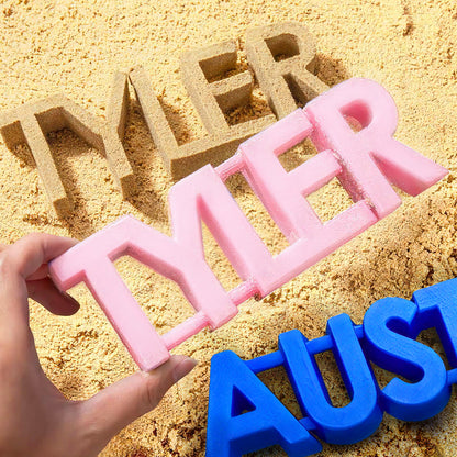Personalized Name Sand Toys Custom Name 3D Printed Beach Tool Summer Outdoor Beach Toys Birthday Gifts for Kids Toddler Adult Family Grandson Granddaughter