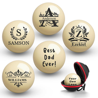 Personalized Cue Ball – Custom Laser-Engraved 57mm Billiards Keepsake