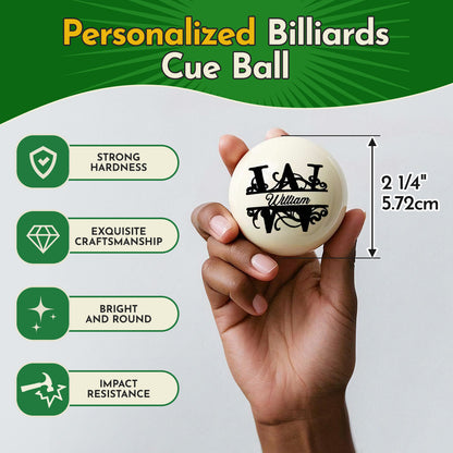 Personalized Cue Ball – Custom Laser-Engraved 57mm Billiards Keepsake