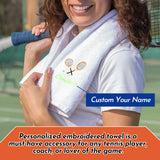 Toalla de tenis personalizada – Nombre y bordado de raqueta personalizados