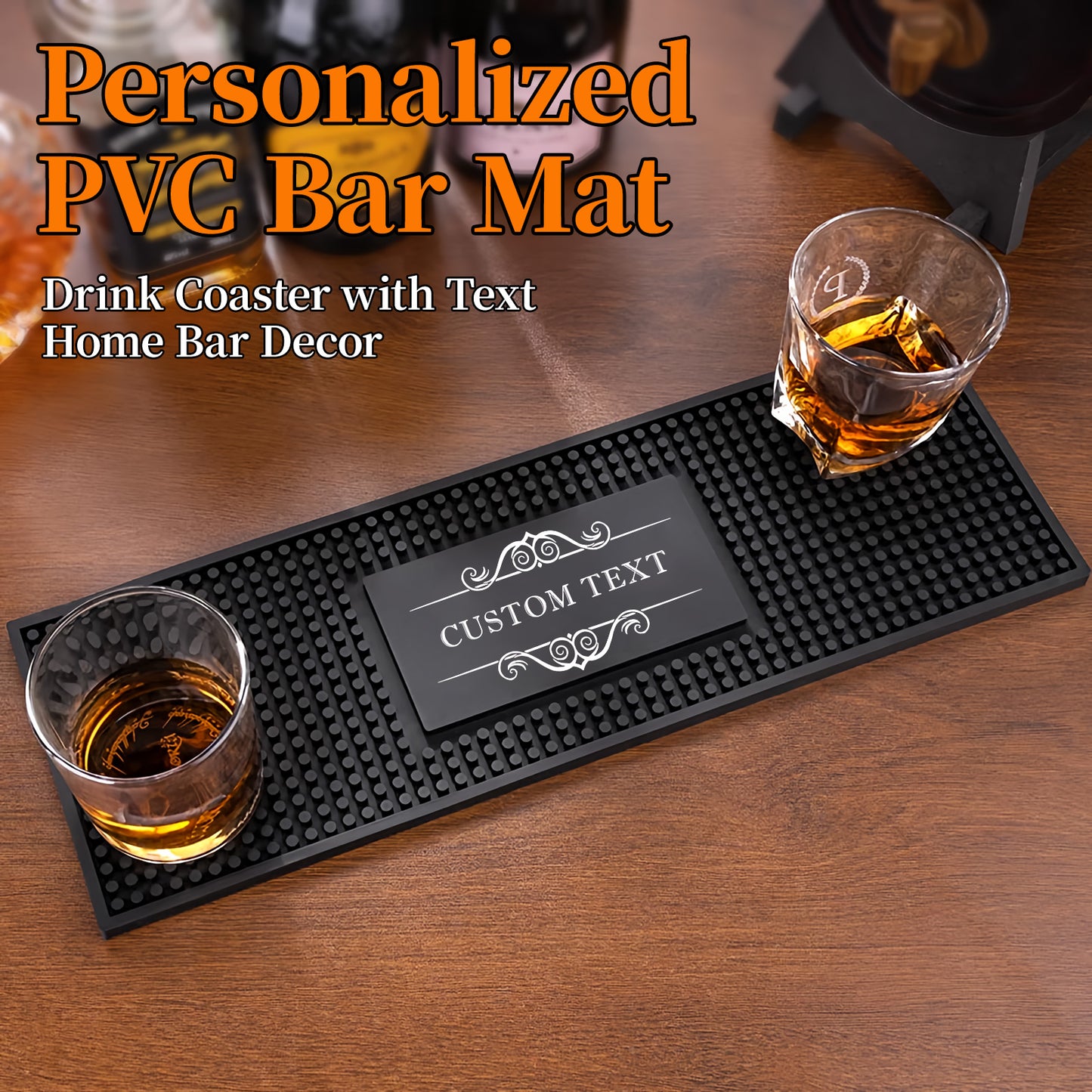 Personalised Bar Mat | Gifts for Bartender Drinking Lover Cocktail Lover | 2 Sizes Available
