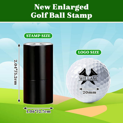 Personalized Golf Ball Stamp with Metal Storage Case
