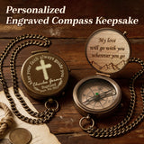 Personalized Engraved Compass with Wooden Box Custom Brass Pocket Compass with PU Leather Storage Pouch for Camping Hiking Fishing Vintage Antique Keepsake Father's Day Birthday Xmas Gifts-xmj
