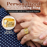 Personalized Name Ring for Women Stacking Rings with Engraved 2-7 Names
