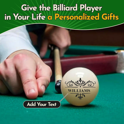 Personalized Cue Ball – Custom Laser-Engraved 57mm Billiards Keepsake