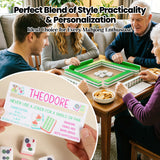 Personalized Acrylic Mahjong Line Reader with Rules and Name Accessories Tool Gifts for Parties Game Nights Birthday Gifts for Lovers Beginners Family Friends Wife