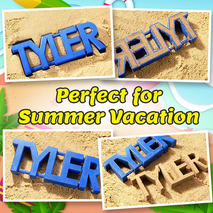 Personalized Name Sand Toys Custom Name 3D Printed Beach Tool Summer Outdoor Beach Toys Birthday Gifts for Kids Toddler Adult Family Grandson Granddaughter