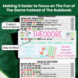 Personalized Acrylic Mahjong Line Reader with Rules and Name Accessories Tool Gifts for Parties Game Nights Birthday Gifts for Lovers Beginners Family Friends Wife