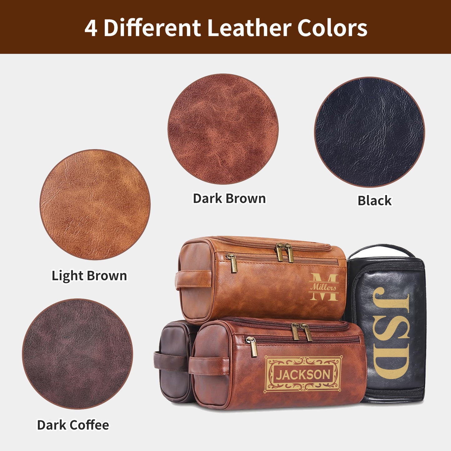 Personalized Leather Toiletry Bag-For men and women