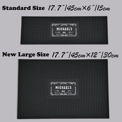 Personalised Bar Mat Non-slip PVC Rubber Bar Mat Custom Bar Name Spill Mat for Countertop Home Bar Coffee Bar Gifts for Bartender Drinking Lover Cocktail Lover Lover Newlywed Beer Mat Decor