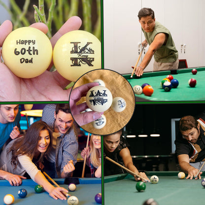 Personalized Cue Ball – Custom Laser-Engraved 57mm Billiards Keepsake