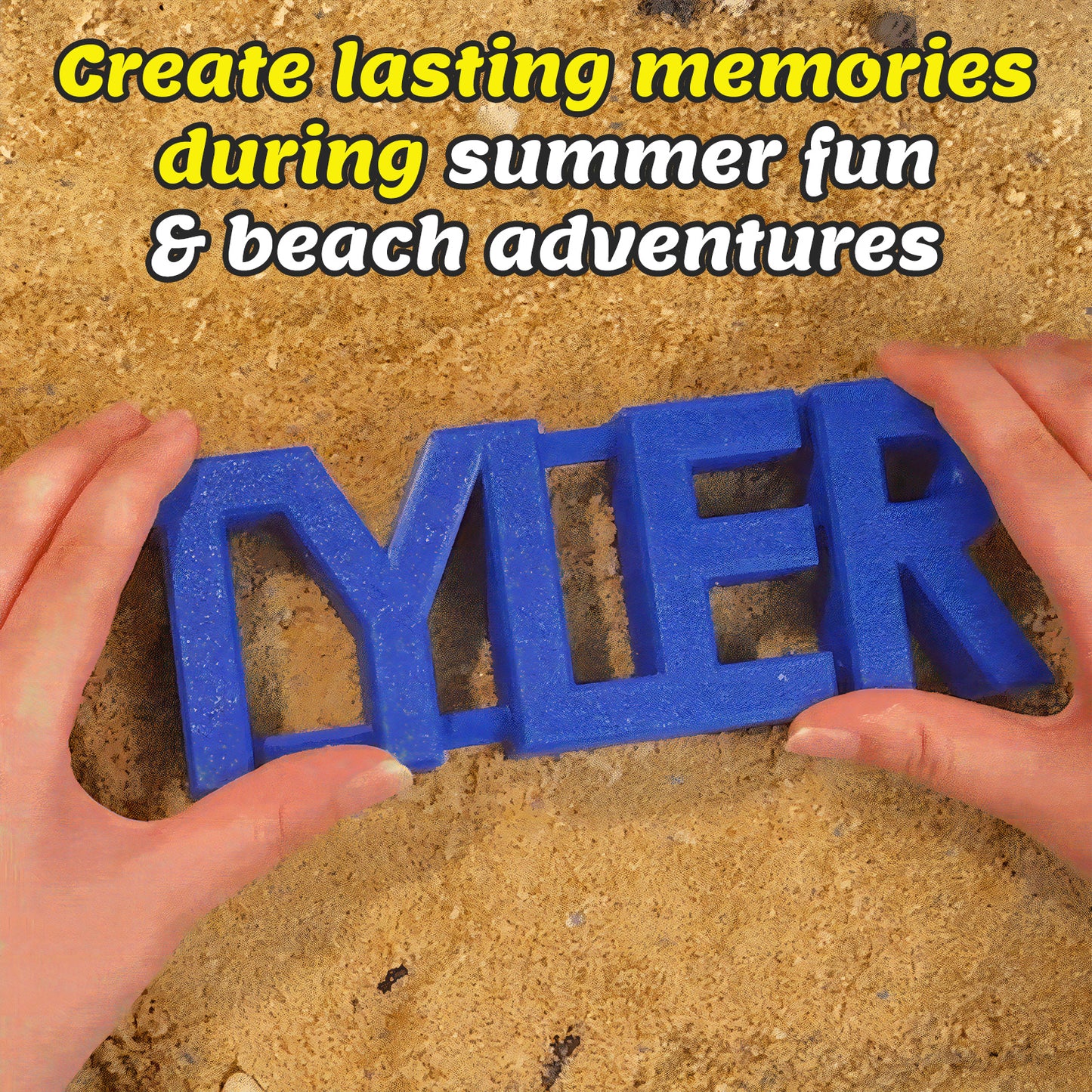 Personalized Name Sand Toys Custom Name 3D Printed Beach Tool Summer Outdoor Beach Toys Birthday Gifts for Kids Toddler Adult Family Grandson Granddaughter