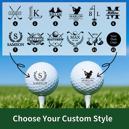 Personalized Golf Ball Stamp with Metal Storage Case