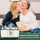 Personalized Gardening Tools Gardening Supplies Kit Gardening Gifts for Women Garden Tool Bag Organizer with Birth Flower and Name Outdoor Hand Tools Birthday Gifts for Gardener Christmas