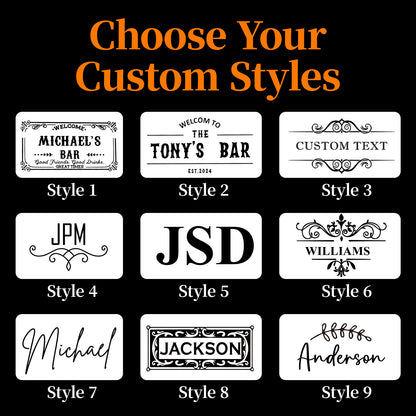 Personalised Bar Mat | Gifts for Bartender Drinking Lover Cocktail Lover | 2 Sizes Available