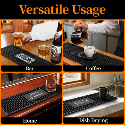 Personalised Bar Mat | Gifts for Bartender Drinking Lover Cocktail Lover | 2 Sizes Available