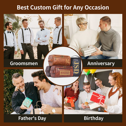 Personalized Leather Toiletry Bag-For men and women