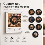 Custom Music Fridge Magnet Personalized NFC Record Player Magnet Photo Collage Music Box Voice Note Gift Anniversary Gift for Him Her