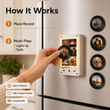 Custom Music Fridge Magnet Personalized NFC Record Player Magnet Photo Collage Music Box Voice Note Gift Anniversary Gift for Him Her