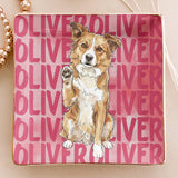 Custom Pet Portrait & Name Watercolor Style - Personalized Jewelry Dish