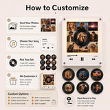 Custom Music Fridge Magnet Personalized NFC Record Player Magnet Photo Collage Music Box Voice Note Gift Anniversary Gift for Him Her