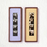 Narrow Fabric Mat Photobooth Strip Frame Solid Wood 2 Styles & 9 Colors Available Anniversary Gift