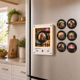 Custom Music Fridge Magnet Personalized NFC Record Player Magnet Photo Collage Music Box Voice Note Gift Anniversary Gift for Him Her