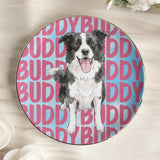 Custom Pet Portrait & Name Watercolor Style - Personalized Jewelry Dish