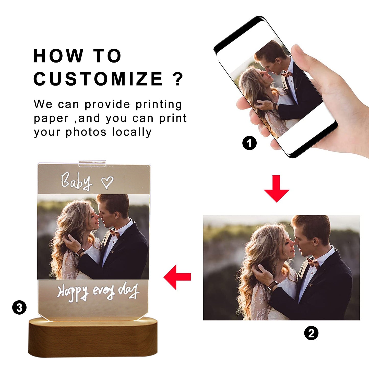 Personalized Photo Lamp LED Light