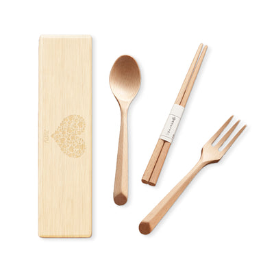 Juego de Cucharas y Tenedores Personalizados de Madera Natural, Juego de Cubiertos de Madera