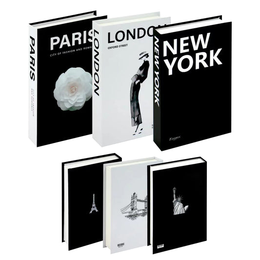 Modern Decorative Books Set, Foldable Faux Books for Display