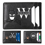 Personalized Bat Wallet with Name  Slim PU Leather ID Wallet Gifts for Men Husband  Boyfriend Dad  Face Eyes Cutout Card Holder with Multiple Card Slots Father's Day Birthday Anniversary