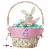 Cesta de Pascua tejida a mano personalizada