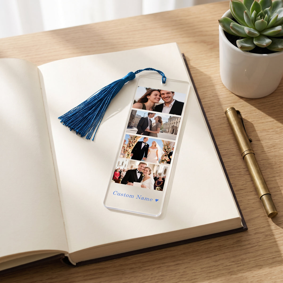 Marcapáginas personalizado con foto y texto, marcapáginas acrílico con foto personalizada y borla, para leer, regalo para mujeres, hombres, lectores, niños, amantes de los libros, profesores, compañeros de clase, Navidad, Día del Padre
