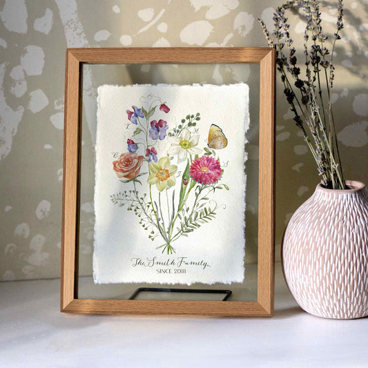 Personalized Birth Flower Family Sign