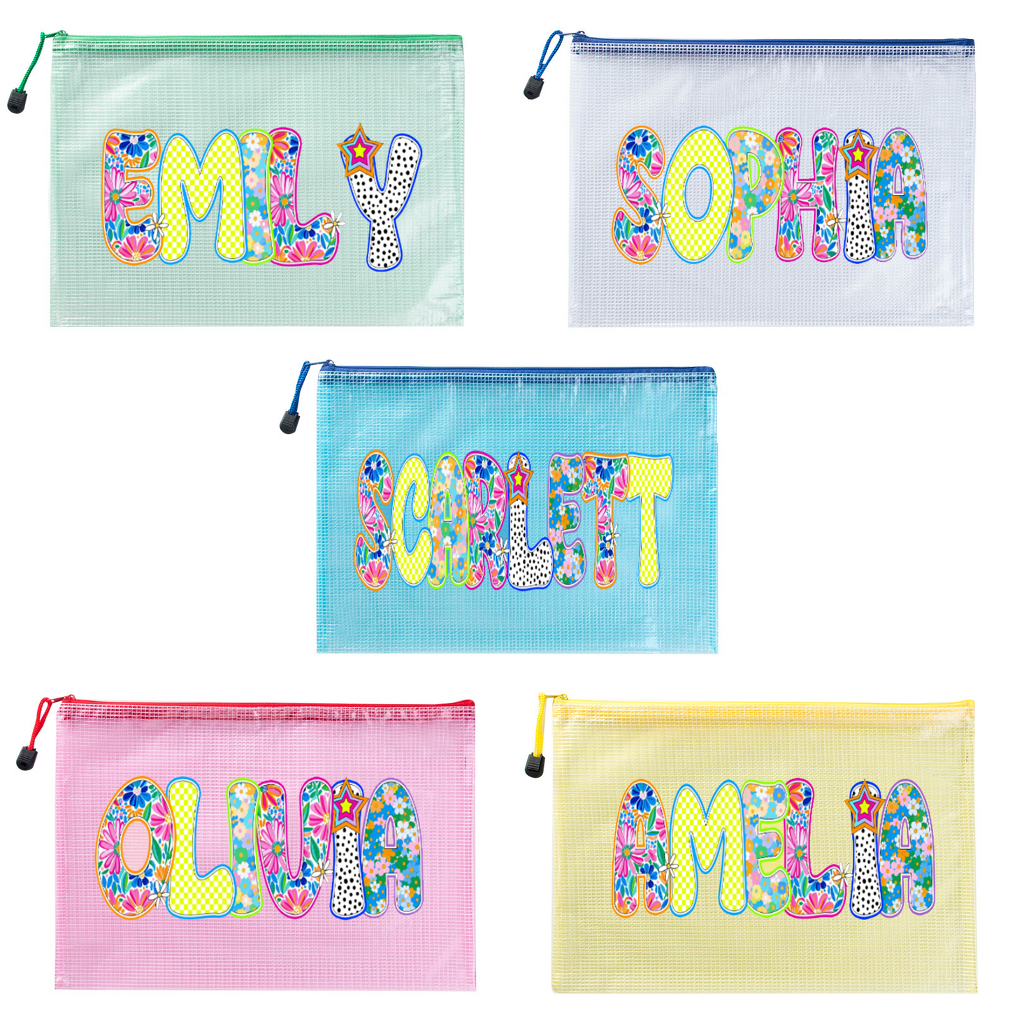 Personalized Beach Bag with Artistic Name Custom Pool Bag for Women Waterproof Beach Bag with Zipper Wet Dry Mesh Design Beach Pouch For Pool Beach Vacation Birthday Summer Party Travel
