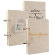 Libro de invitados de lino personalizado para bodas