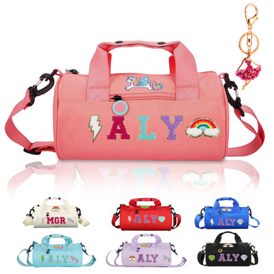 Bolsa de baile de ballet personalizada para niños, bolsa de lona con letras de chenilla para niños