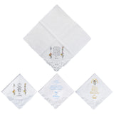 Personalized Flower Embroidered Handkerchief | Customized Cotton Hankies for Women